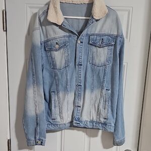 Denim Sherpa-Lined Jacket